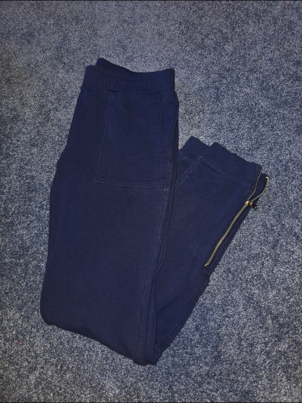 GAP Women's Navy Jogger Sweatpants with Ankle Zipper